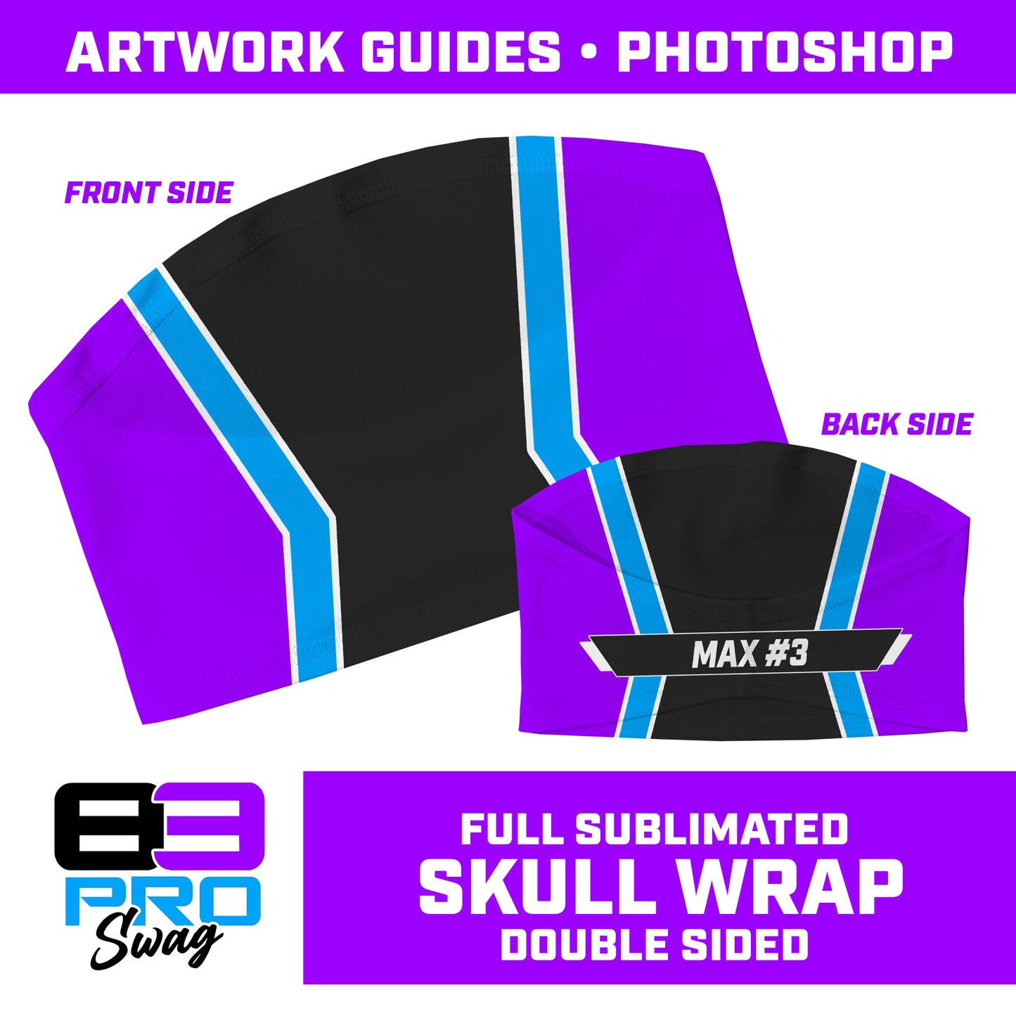 2 SIDED SKULL WRAP Blank Template